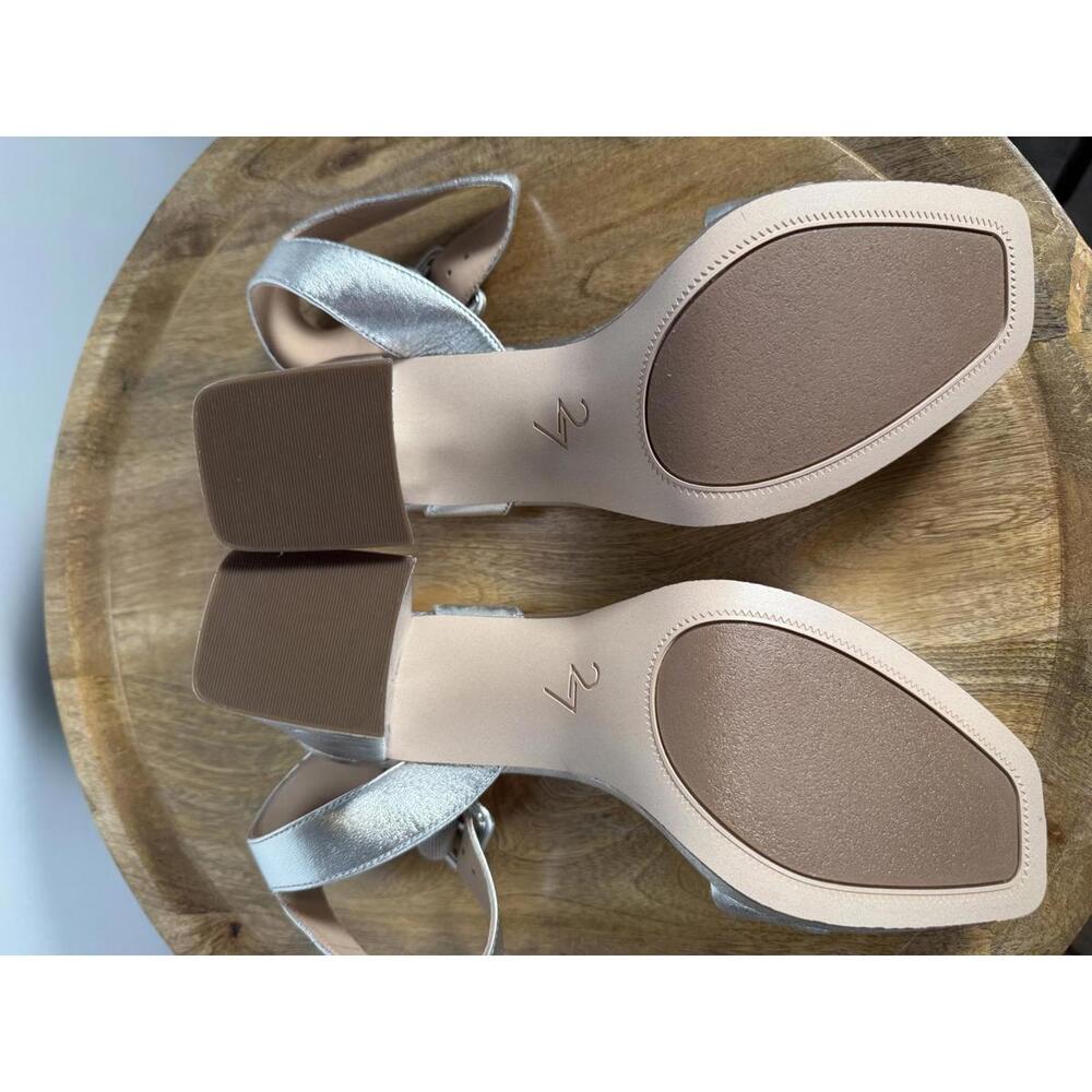 27 EDIT Naturalizer Jaselle Metallic Leather Ankle Strap Platform Sandals - 8.5 - Picture 3 of 9